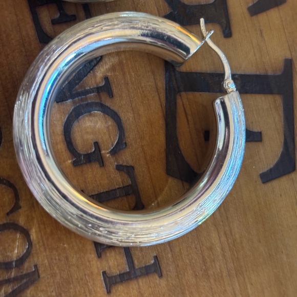 Ross-Simons Shiny Silver Hoop Earrings - Picture 4 of 4